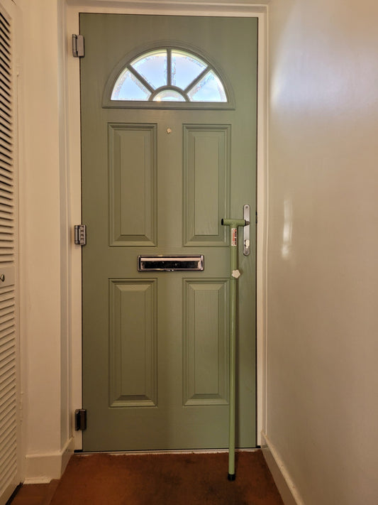 sage green door handle bar